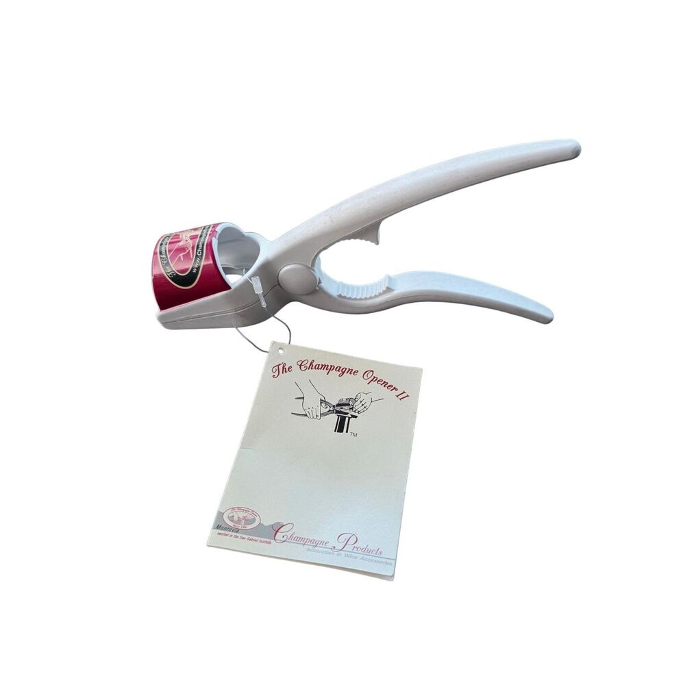 The Champagne Opener II NWT White Made USA Patented Cork Remover CP85210